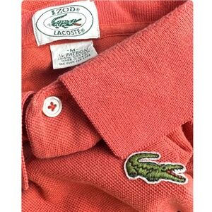 Vintage 1980’s Men’s ‘Izod Lacoste’ 1/2 Patron Tomato Red Polo Tee Shirt • M